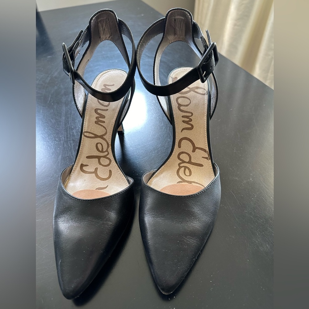 Sam Edelman 10M Okala Ankle Strap Black Leather